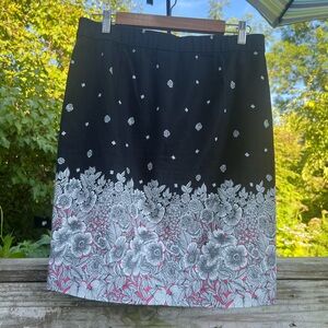 J Jill Elasticized Waist black Pink And White Skirt Size 8 Preowned